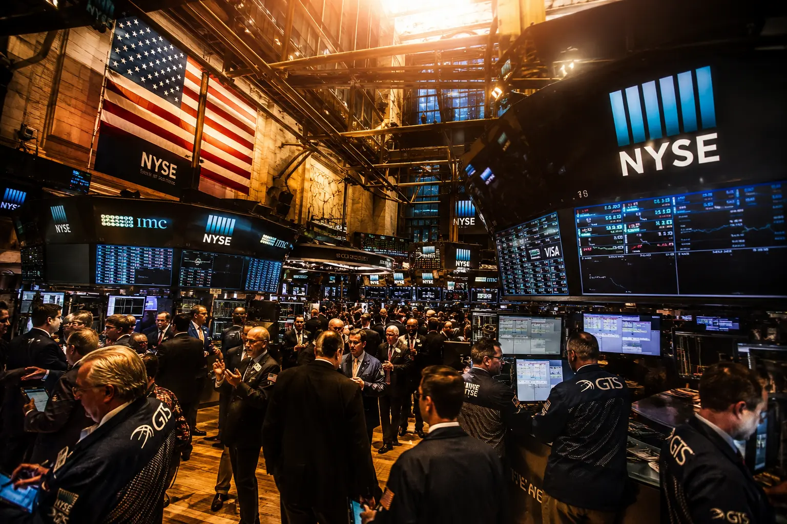 Traders on the floor of the New York Stock Exchange